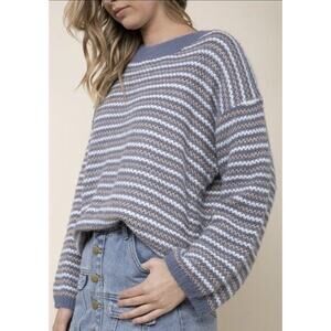 Raga Anthropologie Beach Club Striped Sweater Size M Knit Slouchy Oversized Boho